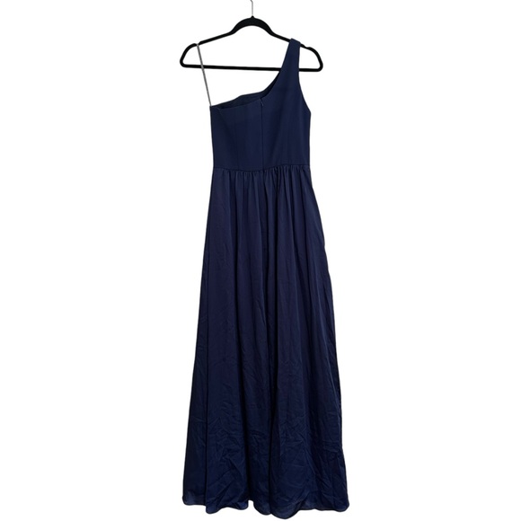 VERA WANG WHITE Navy one shoulder long dress - Picture 3 of 9